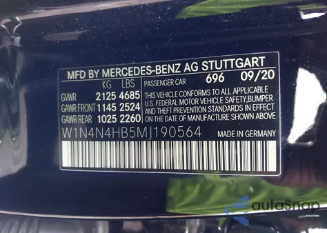 2021 Mercedes-Benz Gla 250 4Matic z USA, uszkodzony, nr VIN W1N4N4HB5MJ190564